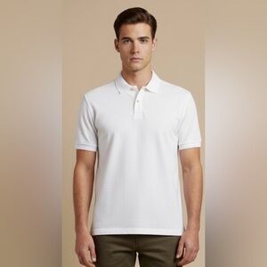 Tommy Bahama Men White Polo Shirt